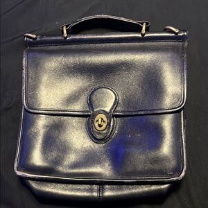 Vintage Black Leather Satchel